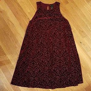 NWT burgundy velvety trapeze dress